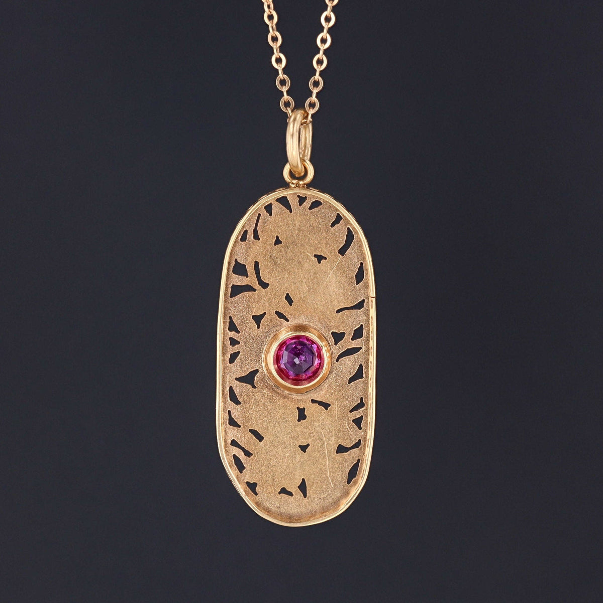 Antique Natural Untreated Ruby Pendant of 18k Gold - Trademark Antiques