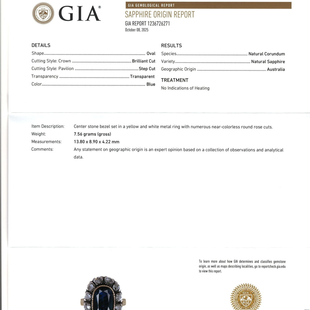 Antique Natural Untreated Sapphire and Diamond Halo Ring with GIA Certification - Trademark Antiques