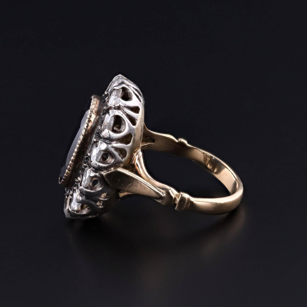 Antique Natural Untreated Sapphire and Diamond Halo Ring with GIA Certification - Trademark Antiques