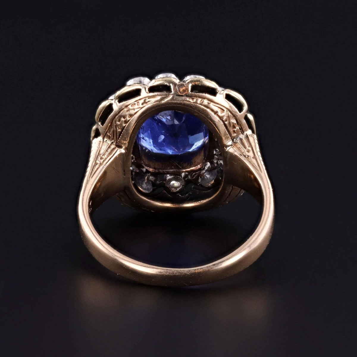 Antique Natural Untreated Sapphire Ring of 14k Gold with GIA Cert. - Trademark Antiques