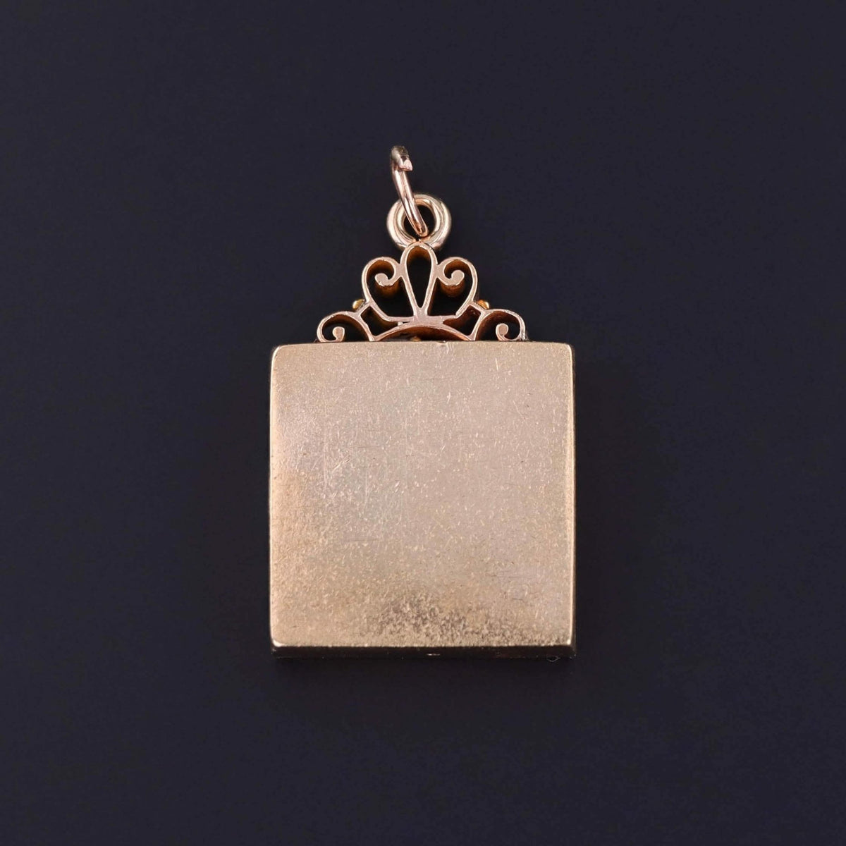 Antique Nautical Scene Pendant of Tri Color Gold &amp; Platinum - Trademark Antiques