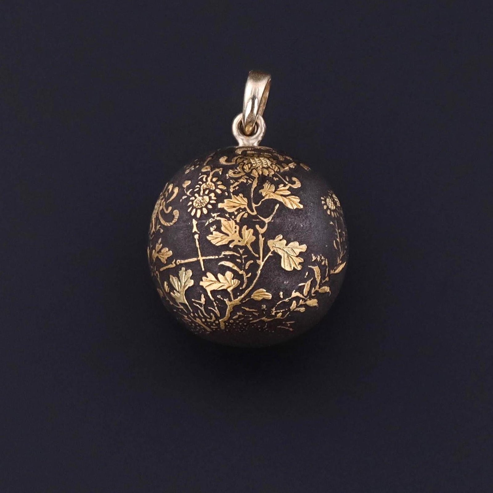 Antique Niello Bird Pendant of 14k Gold - Trademark Antiques