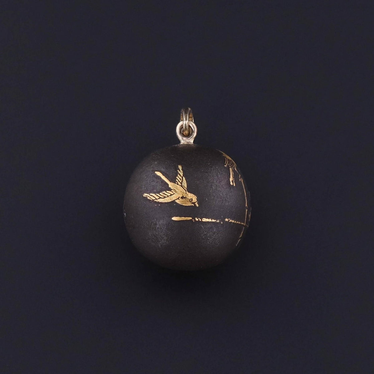 Antique Niello Bird Pendant of 14k Gold - Trademark Antiques