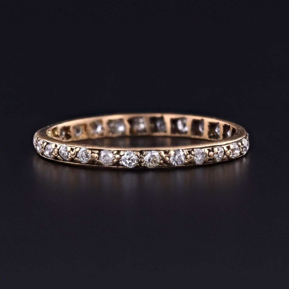 Antique Old Cut Diamond Eternity Band of 18k Gold - Trademark Antiques