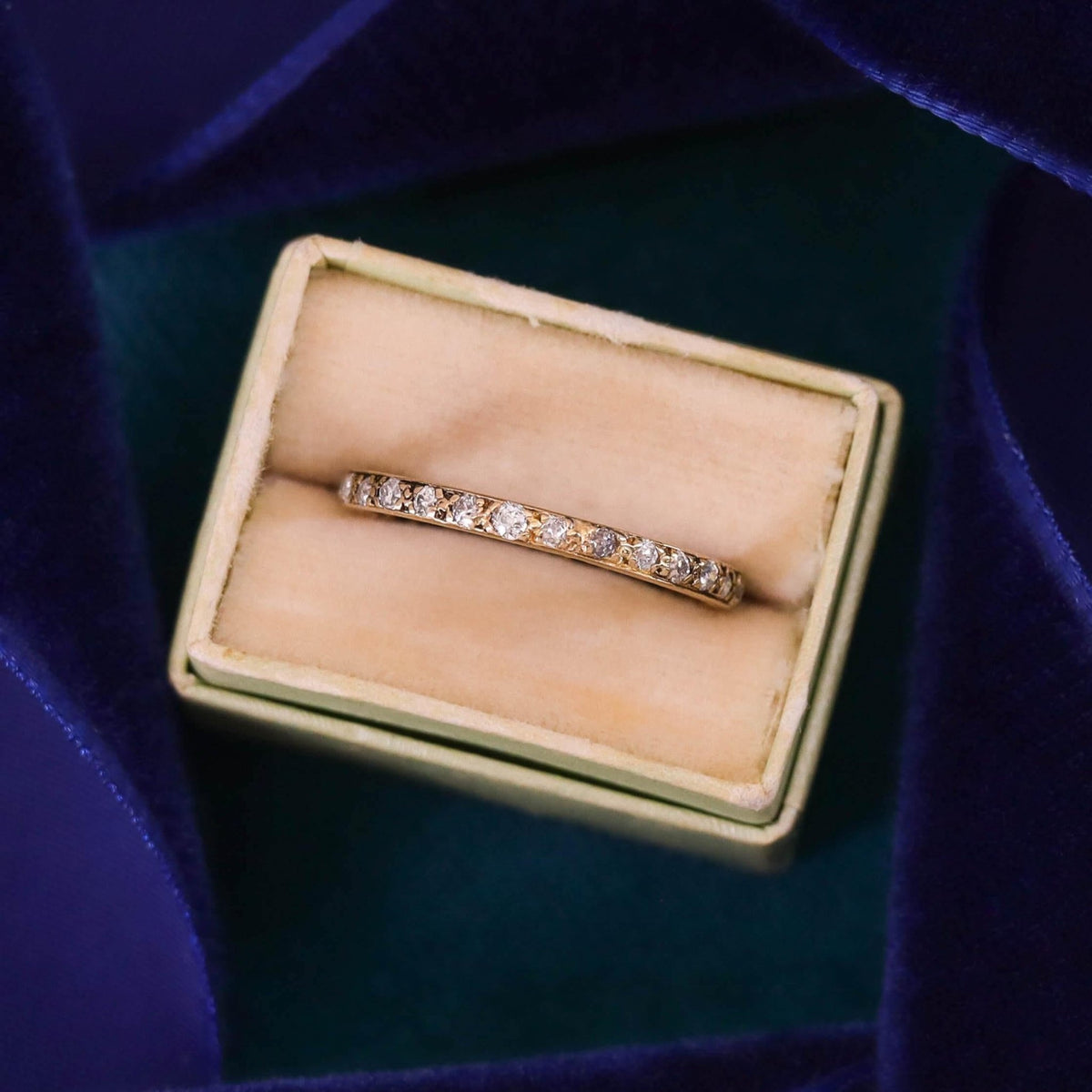 Antique Old Cut Diamond Eternity Band of 18k Gold - Trademark Antiques
