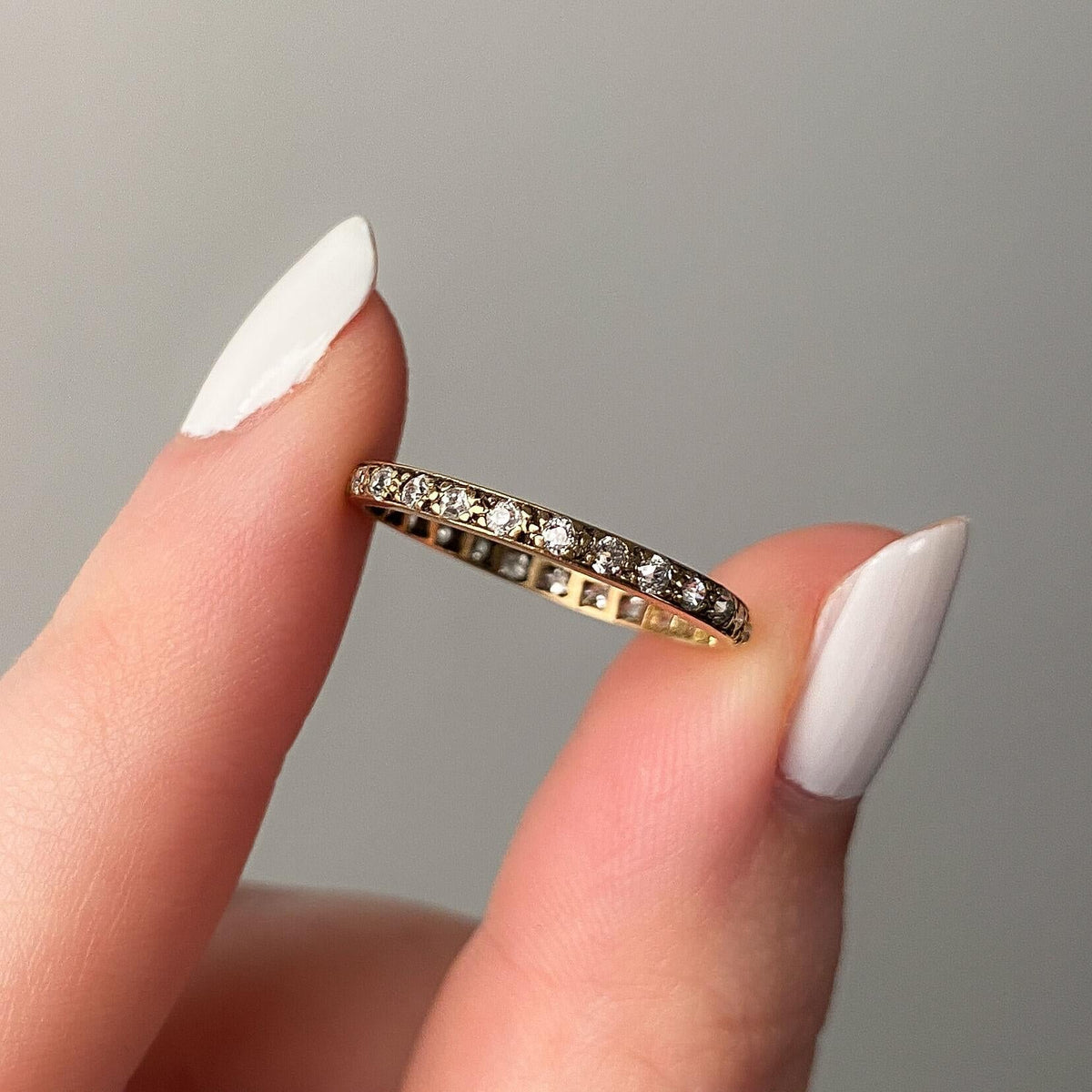 Antique Old Cut Diamond Eternity Band of 18k Gold - Trademark Antiques