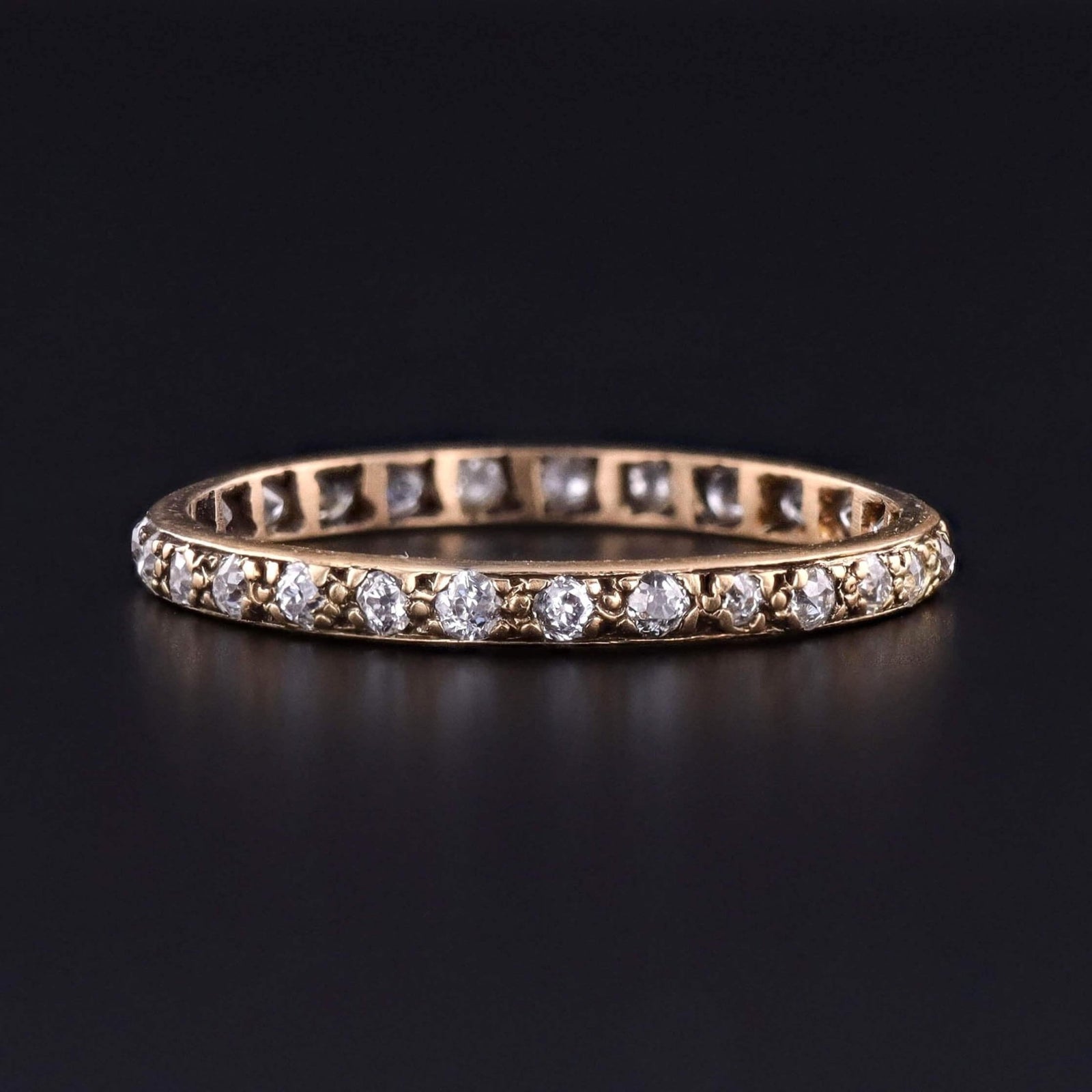Antique Old Cut Diamond Eternity Band of 18k Gold - Trademark Antiques