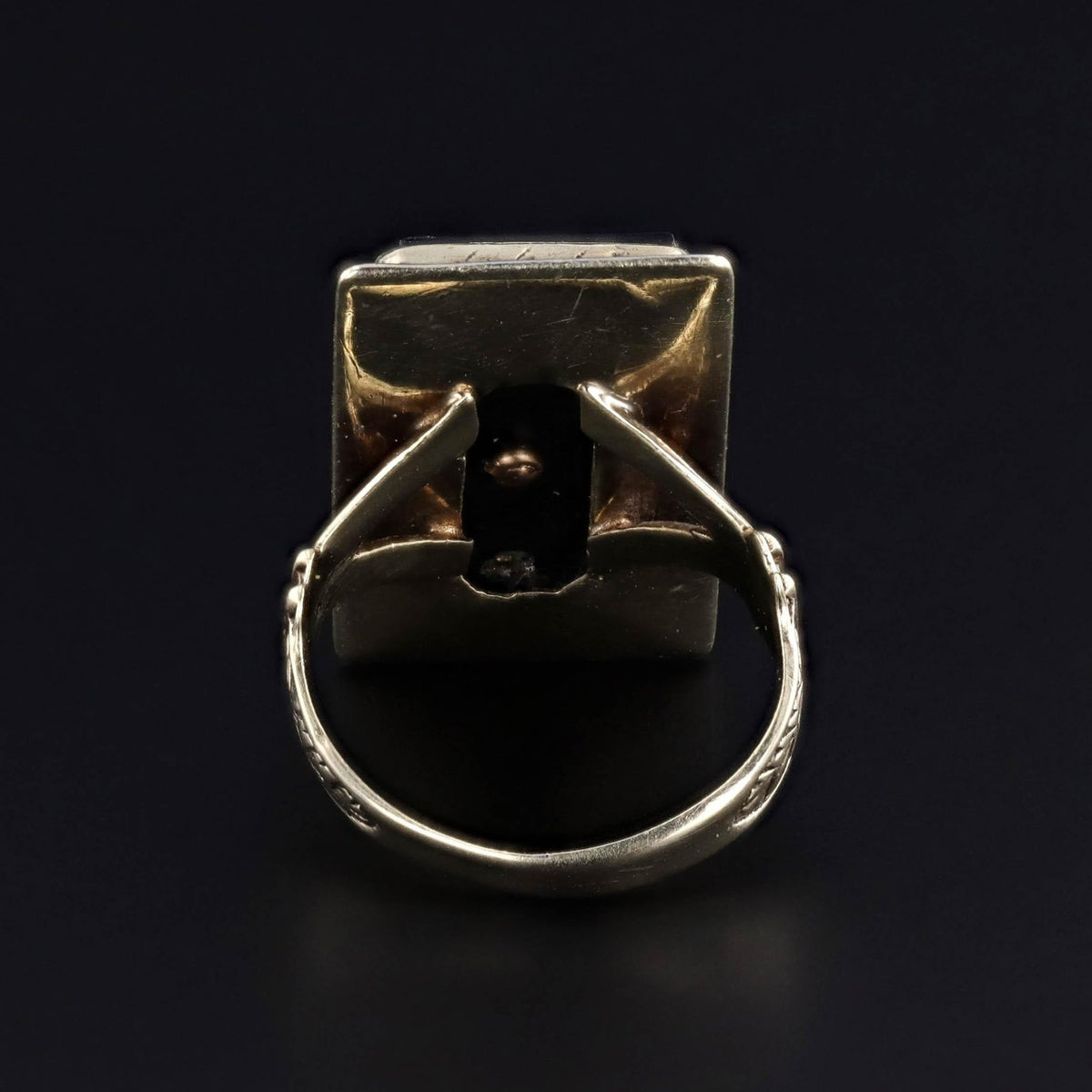 Antique Onyx and Diamond Owl Ring of 14k Gold - Trademark Antiques