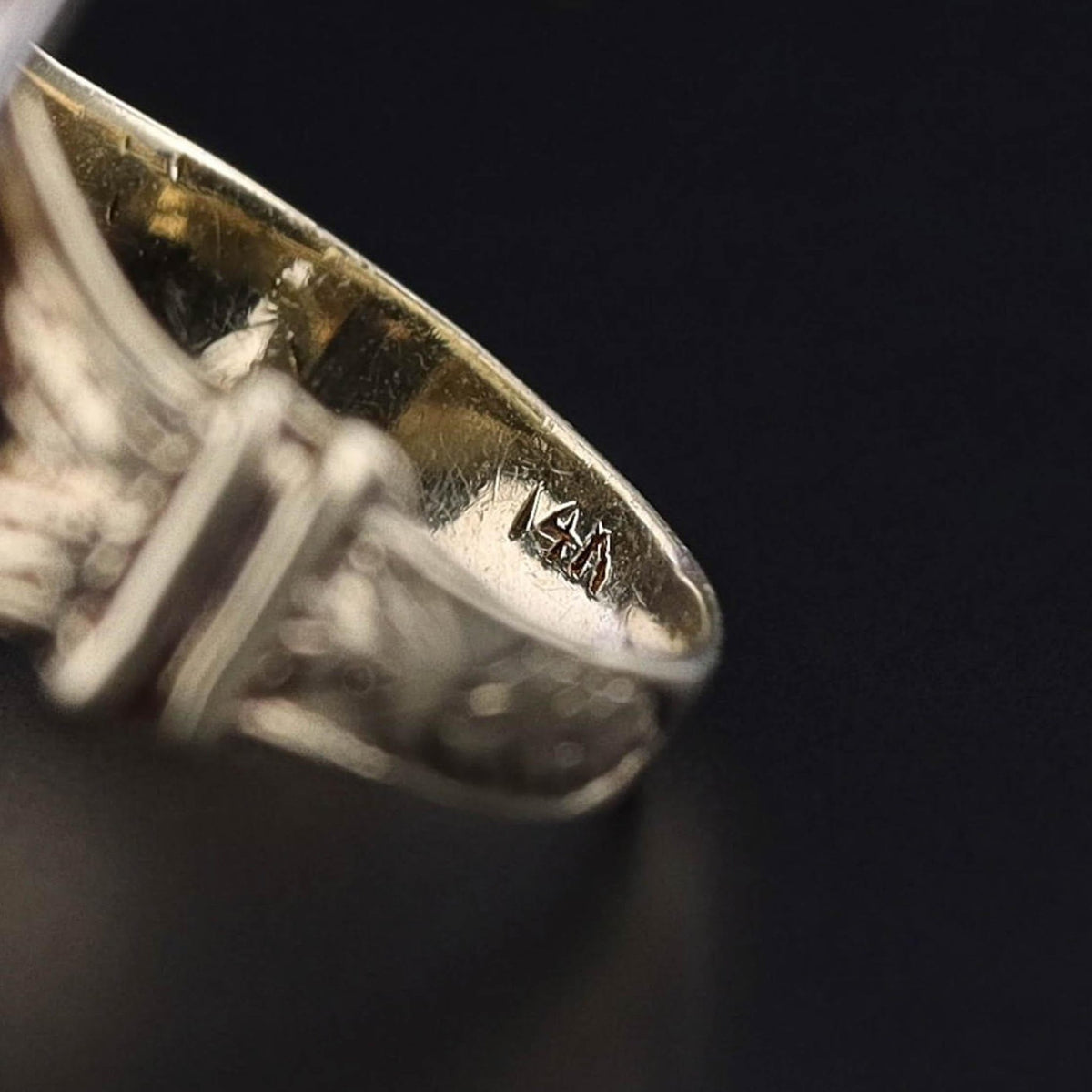 Antique Onyx and Diamond Owl Ring of 14k Gold - Trademark Antiques