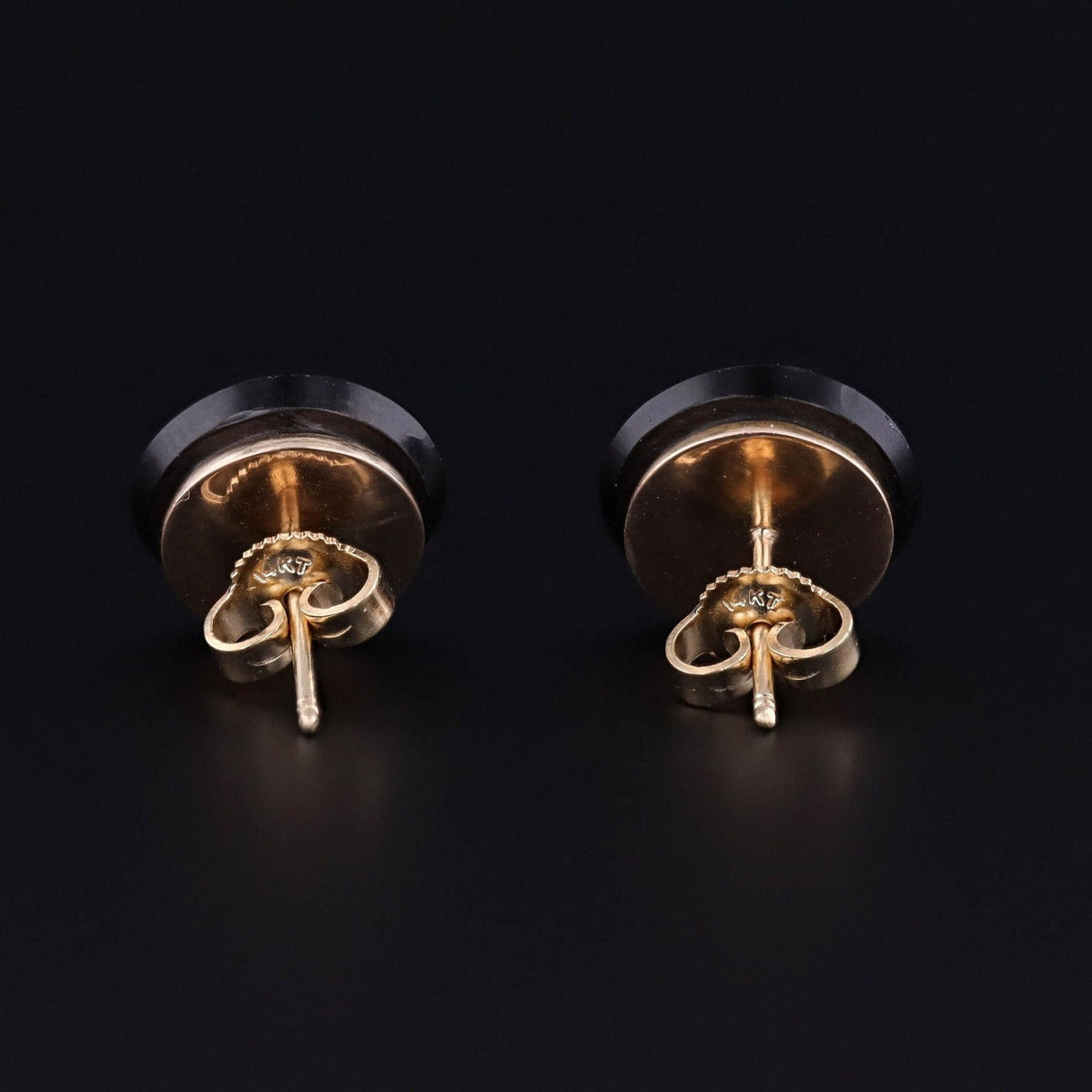 Antique Onyx and Pearl Conversion Earrings of 14k Gold - Trademark Antiques