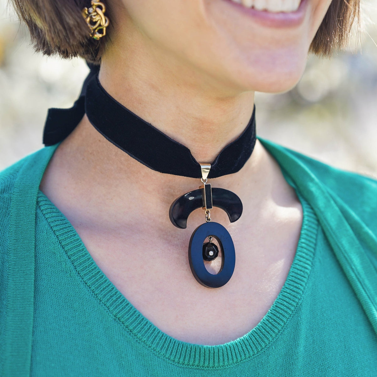 Antique Onyx Conversion Pendant of 14k Gold - Trademark Antiques