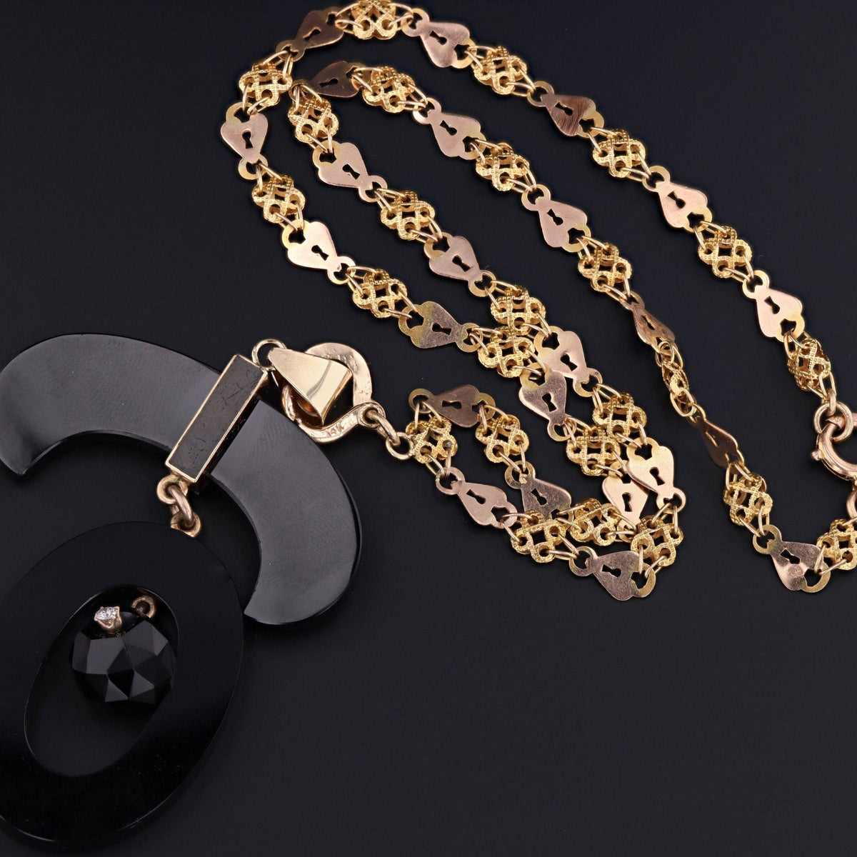 Antique Onyx Conversion Pendant of 14k Gold - Trademark Antiques