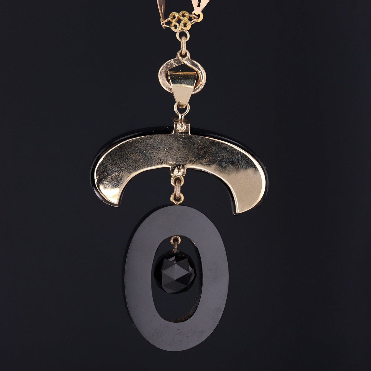 Antique Onyx Conversion Pendant of 14k Gold - Trademark Antiques
