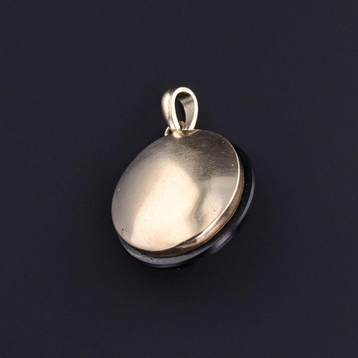 Antique Onyx Moonstone &amp; Pearl Pendant of 14k Gold - Trademark Antiques