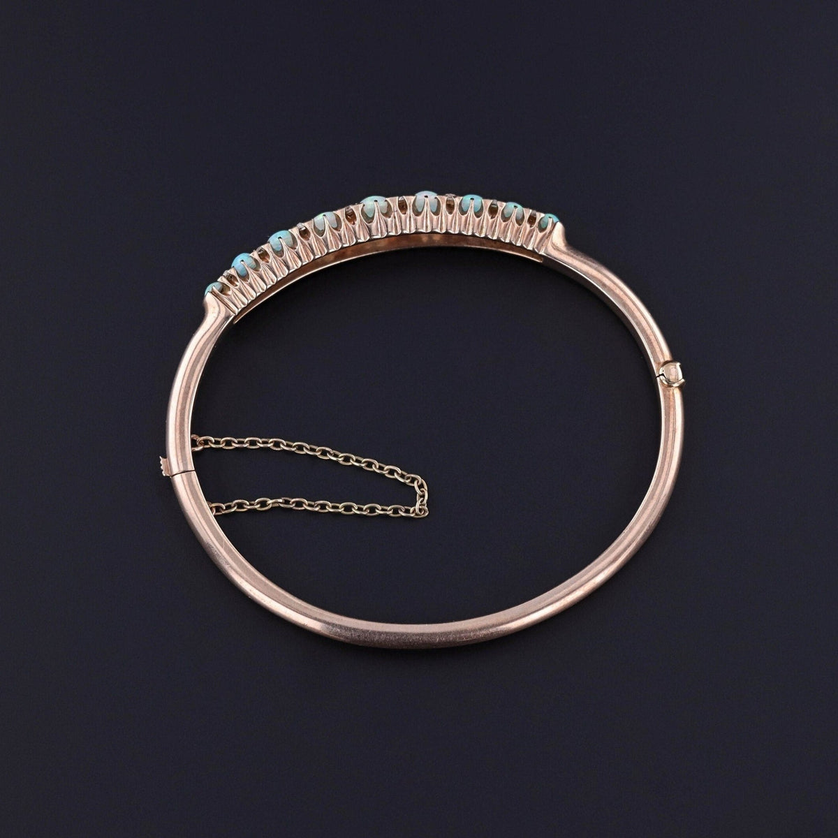 Antique Opal and Diamond Bangle of 9ct Gold - Trademark Antiques