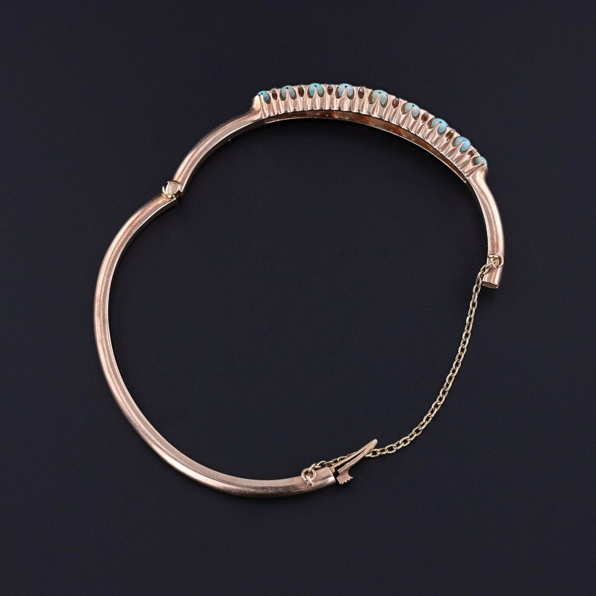 Antique Opal and Diamond Bangle of 9ct Gold - Trademark Antiques