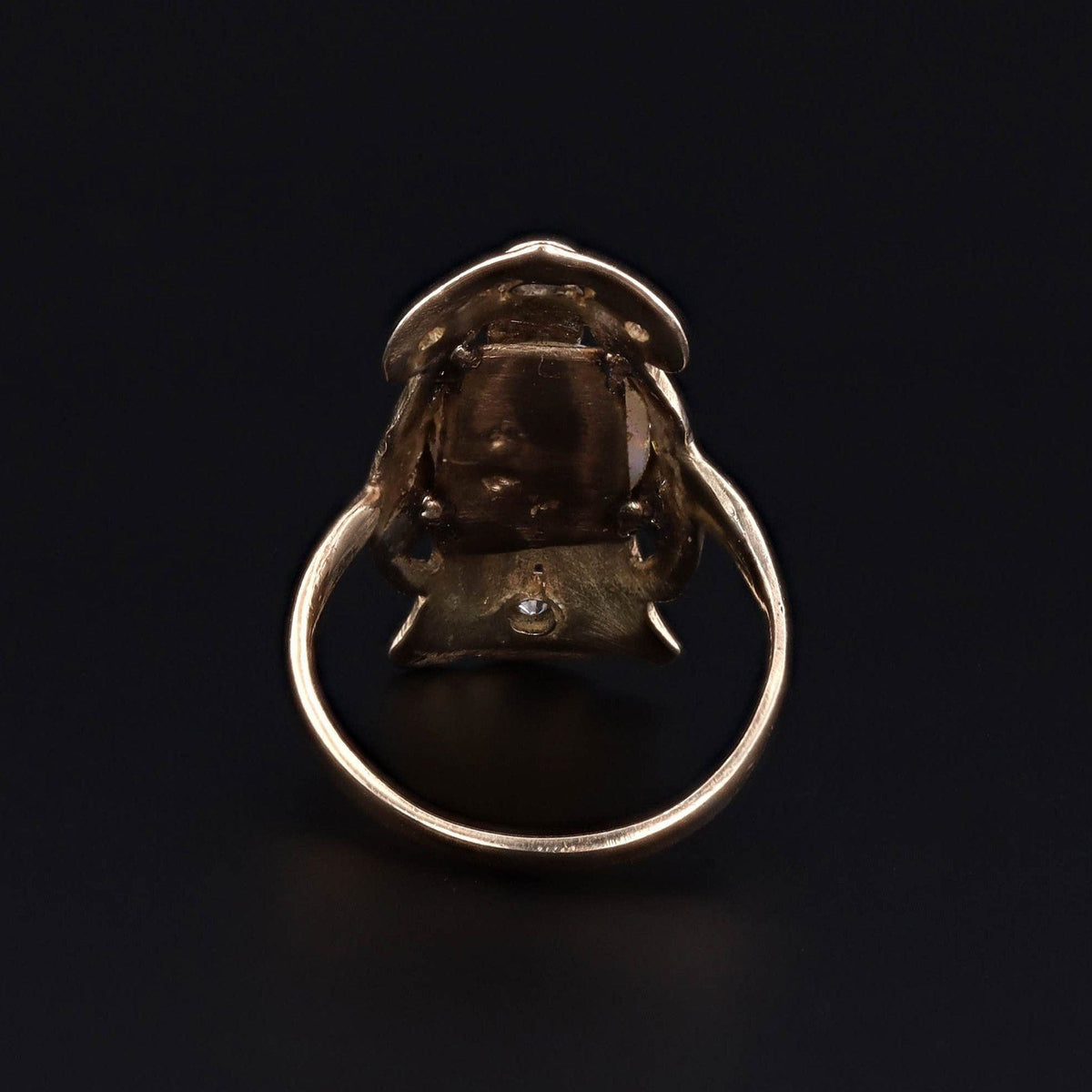 Antique Opal and Diamond Ring of 10k Gold - Trademark Antiques