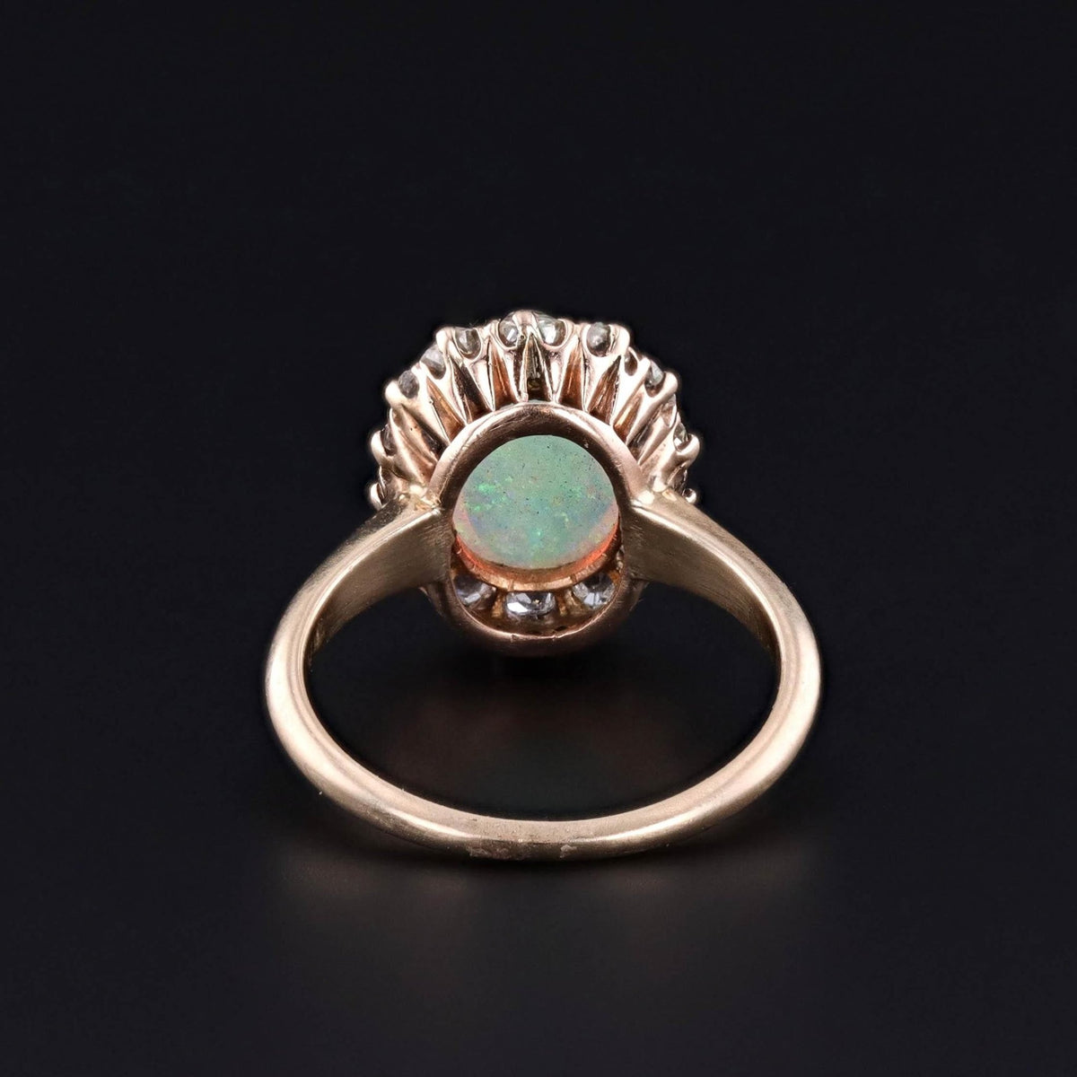 Antique Opal and Diamond Ring of 14k Gold - Trademark Antiques
