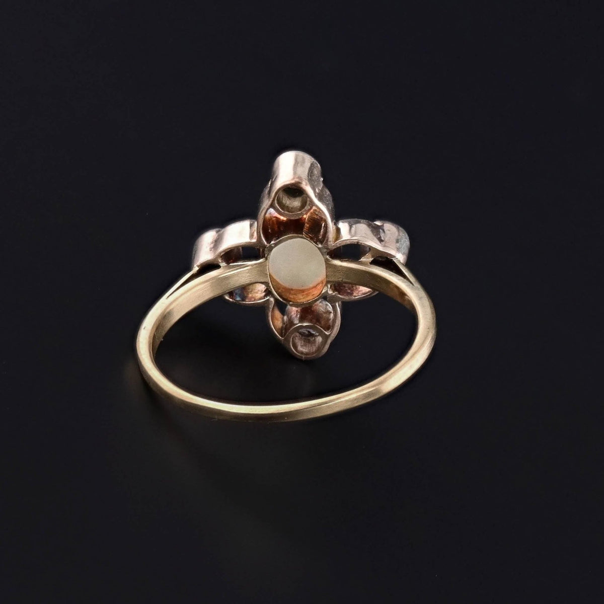 Antique Opal and Diamond Ring of 14k Gold - Trademark Antiques