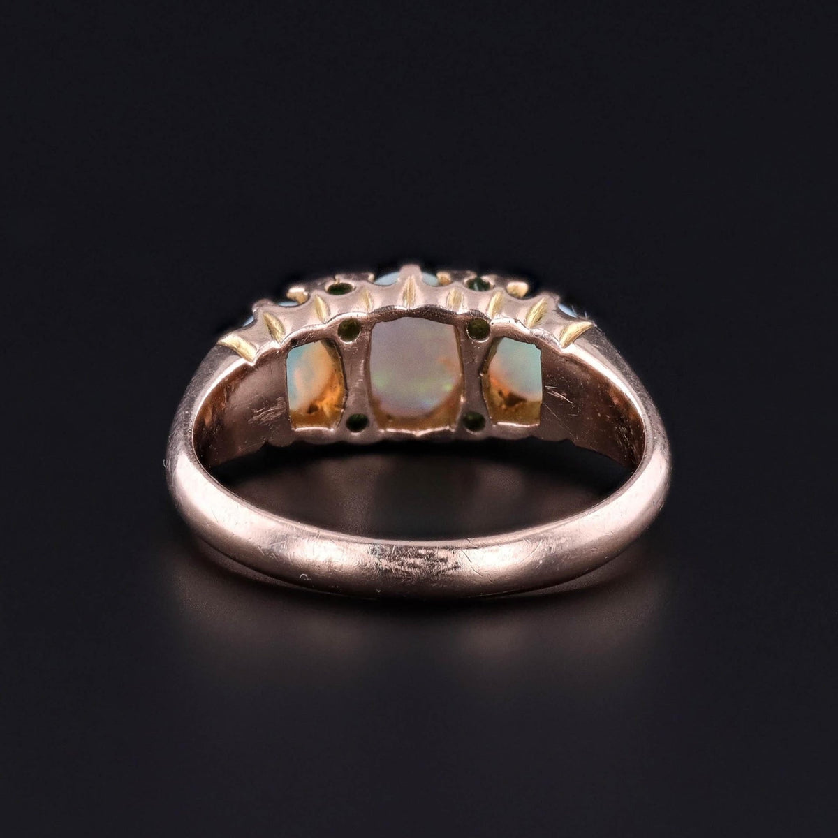 Antique Opal and Green Garnet Ring of 9ct Gold - Trademark Antiques