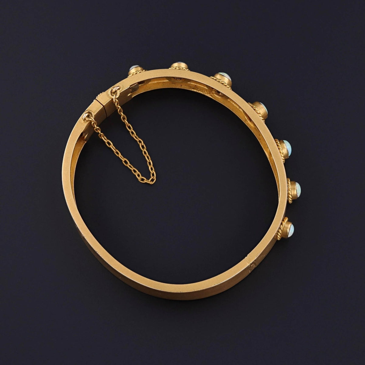 Antique Opal Bangle Bracelet of 10k Gold - Trademark Antiques