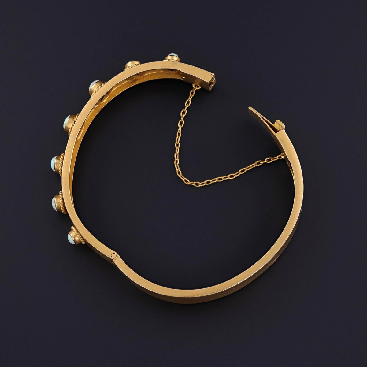 Antique Opal Bangle Bracelet of 10k Gold - Trademark Antiques