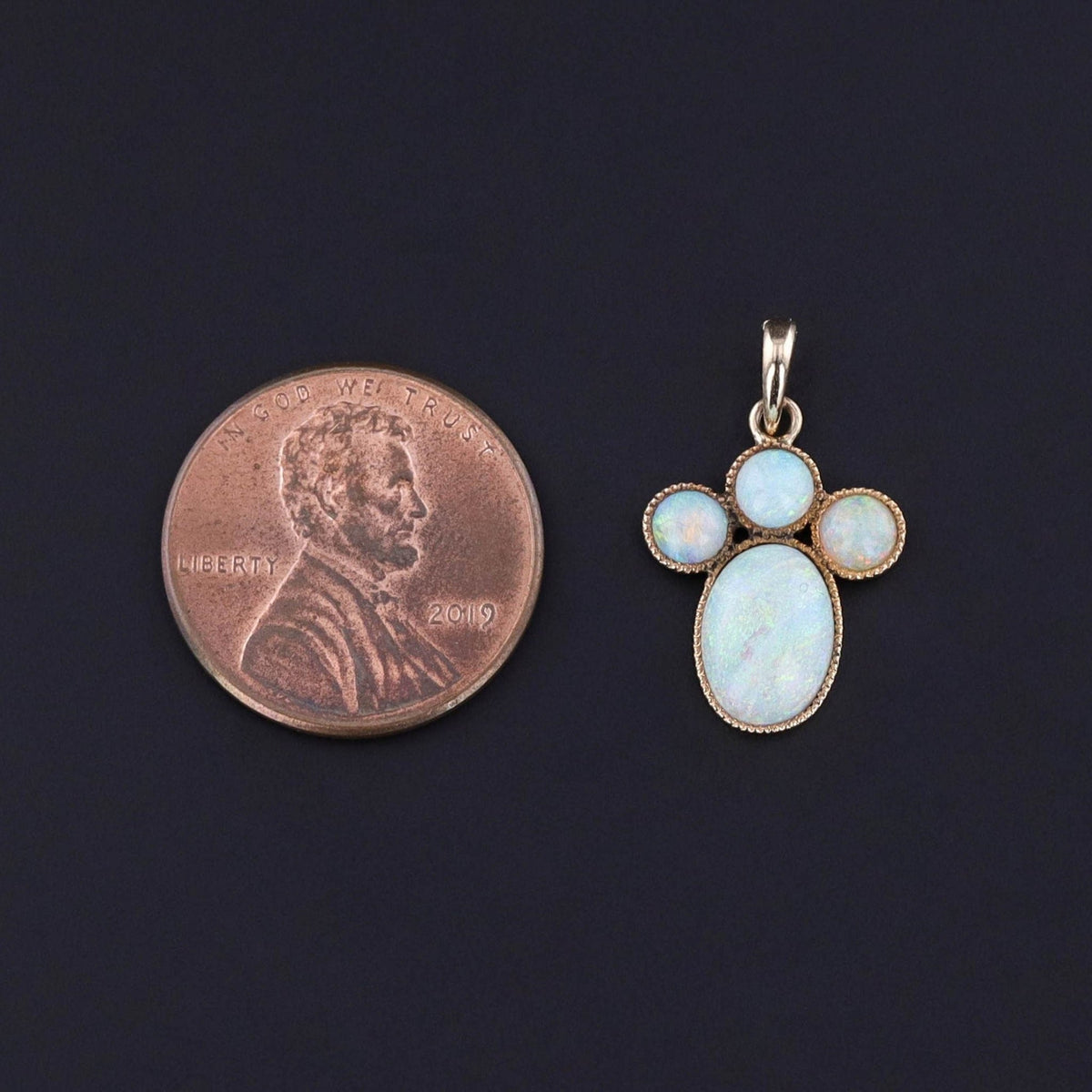 Antique Opal Charm of 10k Gold - Trademark Antiques
