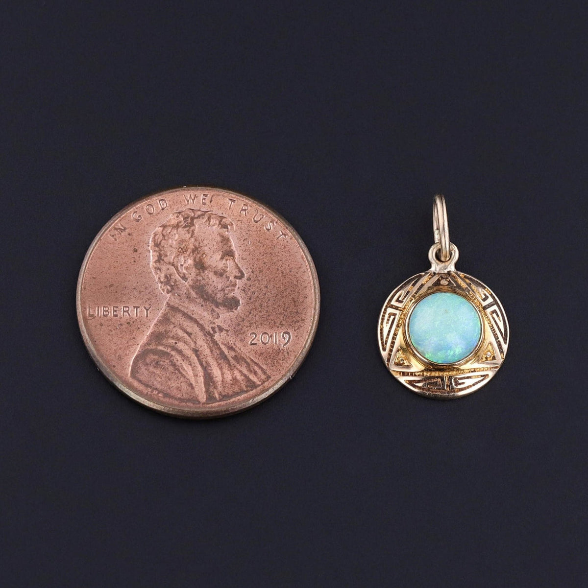 Antique Opal Conversion Charm of 14k Gold - Trademark Antiques