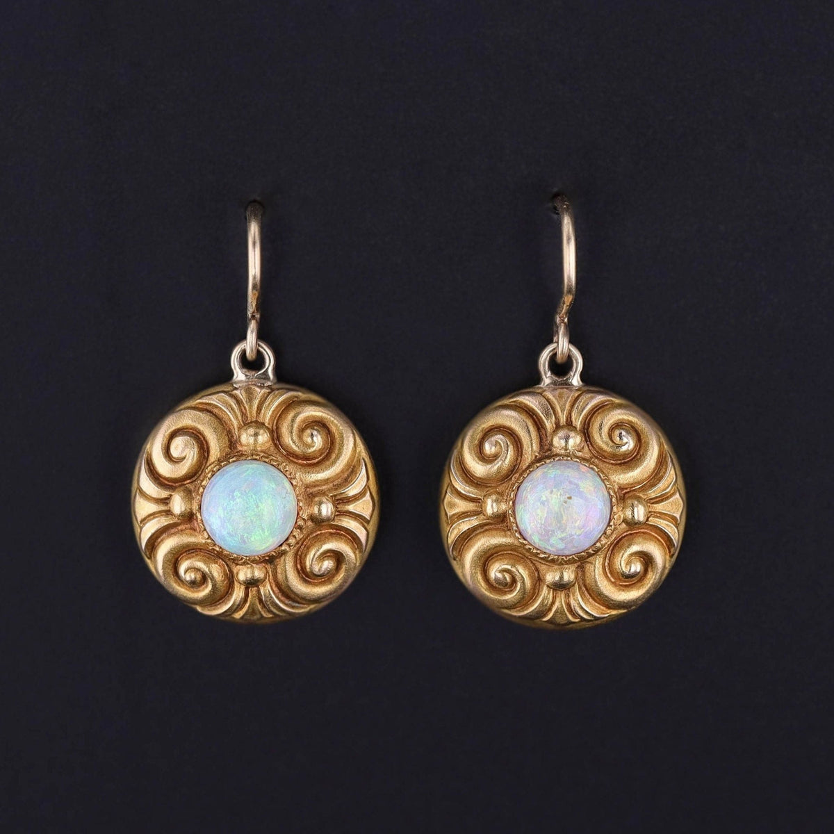 Antique Opal Earrings of 14k Gold - Trademark Antiques