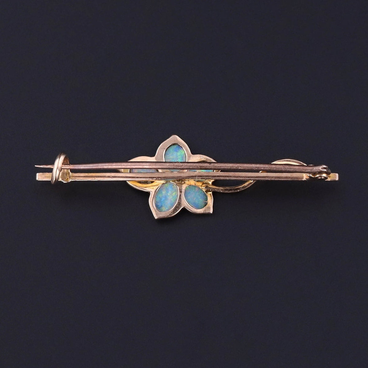 Antique Opal Flower Brooch of 18k Gold - Trademark Antiques