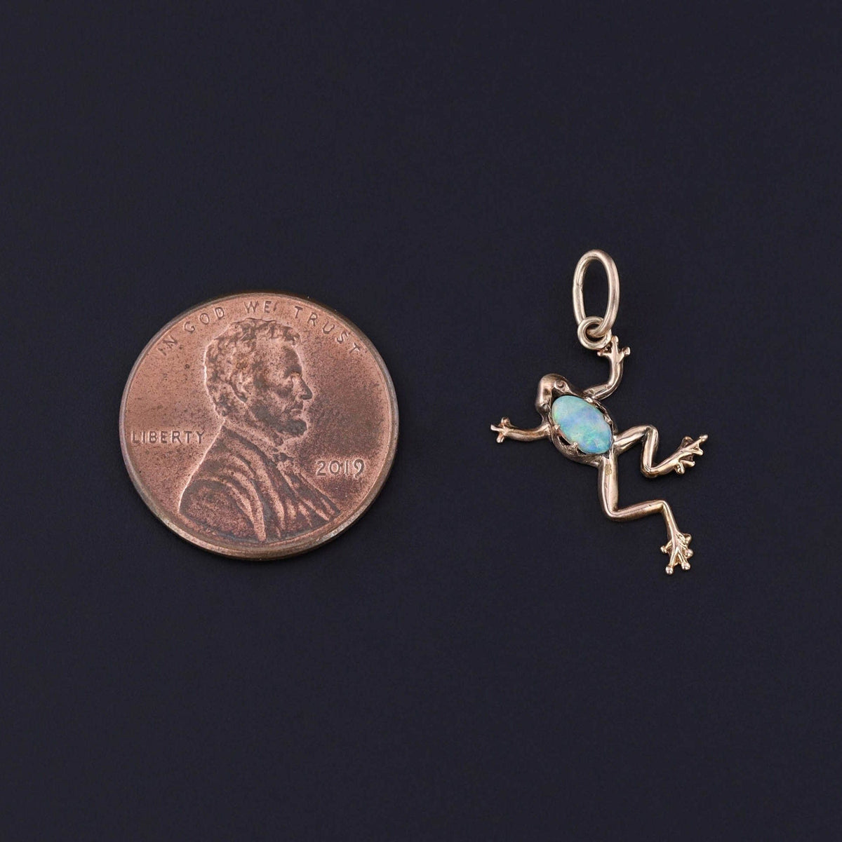 Antique Opal Frog Charm of 10k Gold - Trademark Antiques