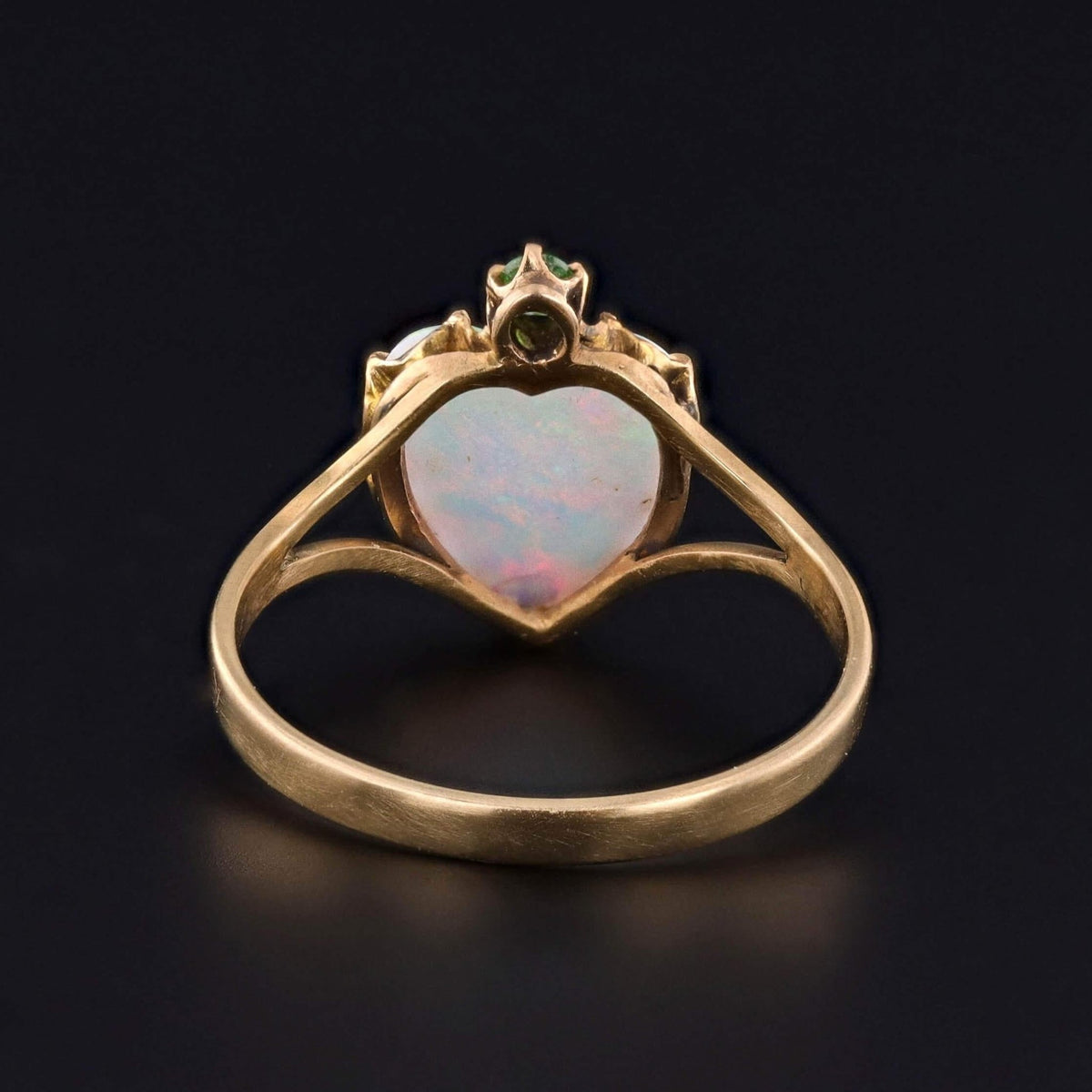Antique Opal Heart Ring of 18k and 14k Gold - Trademark Antiques