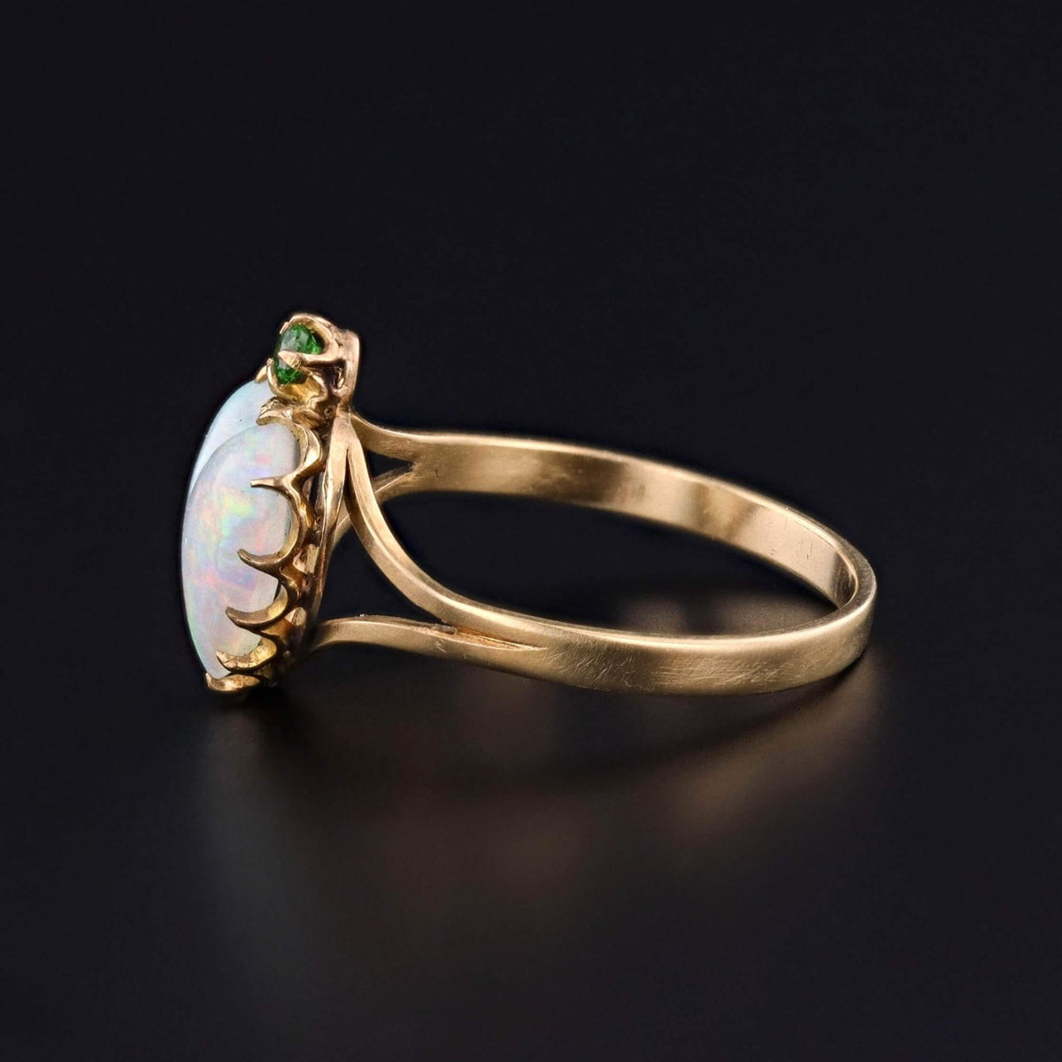 Antique Opal Heart Ring of 18k and 14k Gold - Trademark Antiques