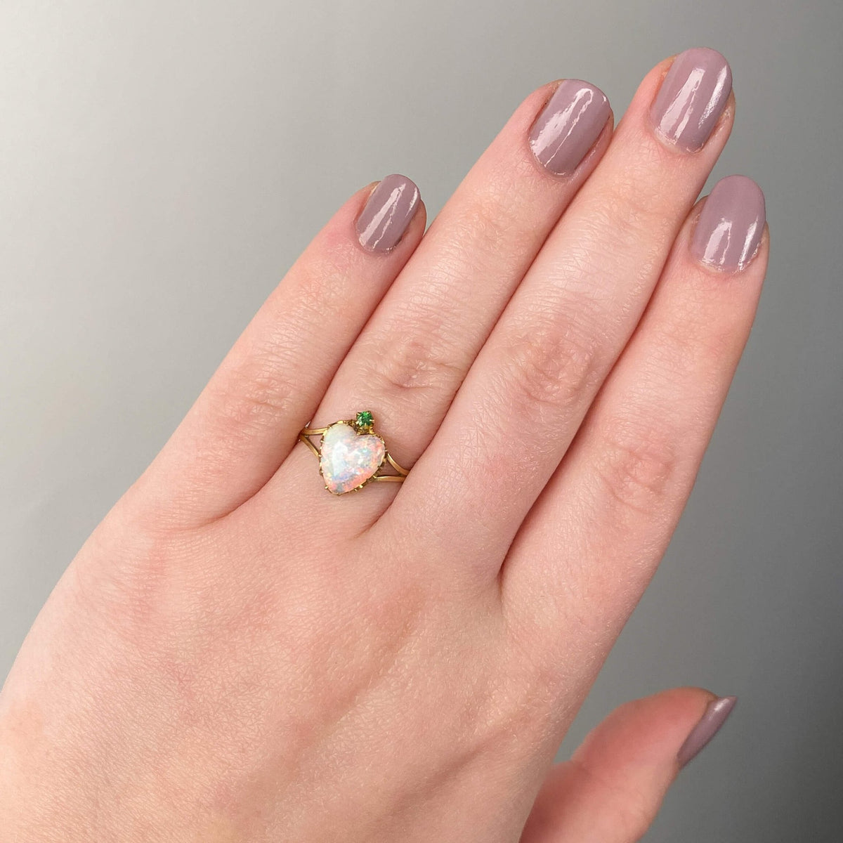 Antique Opal Heart Ring of 18k and 14k Gold - Trademark Antiques