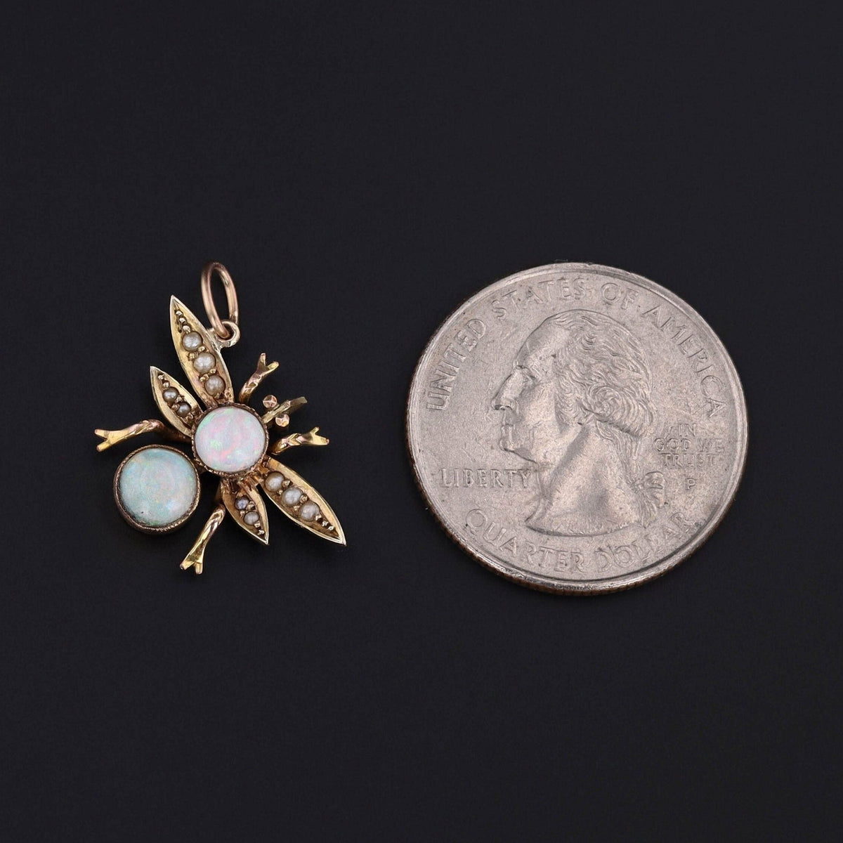 Antique Opal Insect Conversion Charm of 10k Gold - Trademark Antiques