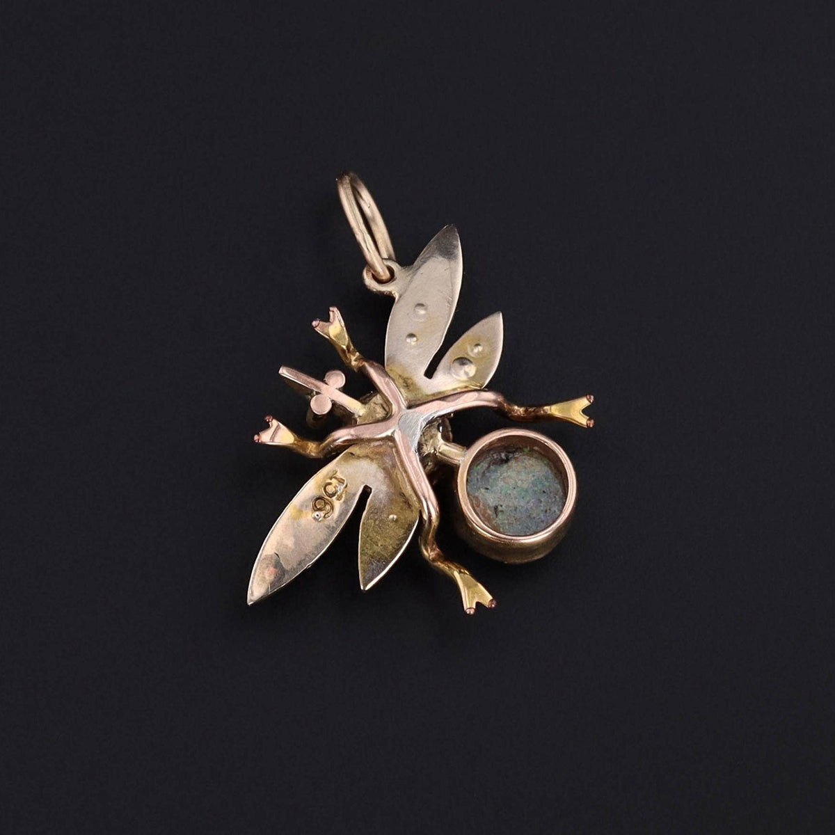 Antique Opal Insect Conversion Charm of 10k Gold - Trademark Antiques