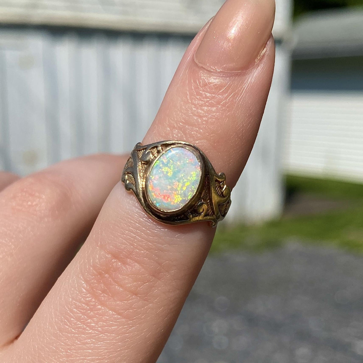 Antique Opal Ring of 10k Gold - Trademark Antiques