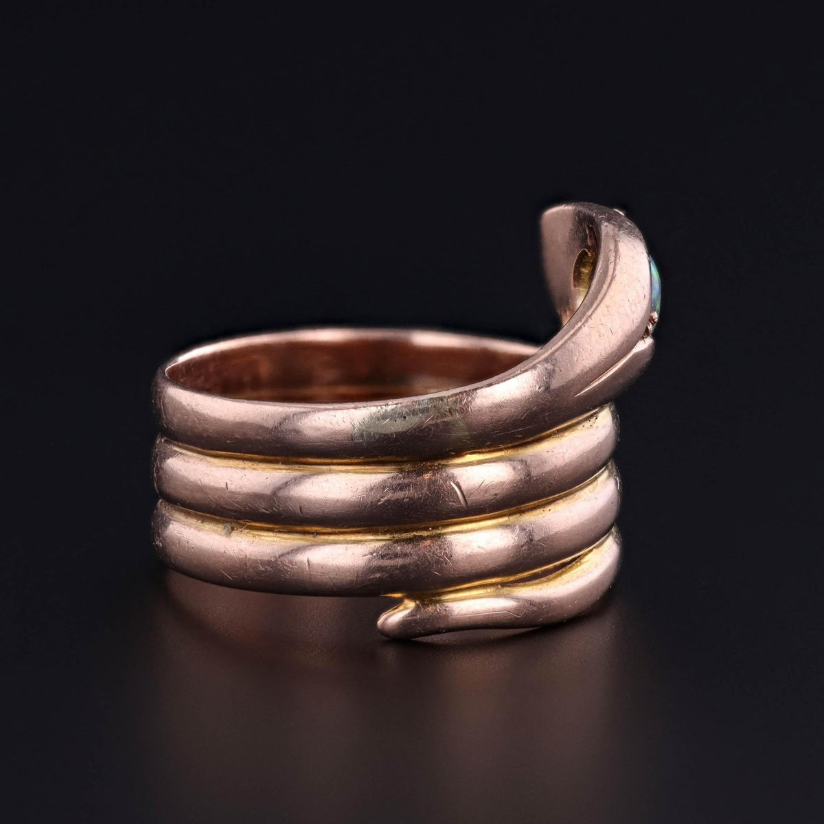 Antique Opal Snake Ring of 9ct Gold - Trademark Antiques
