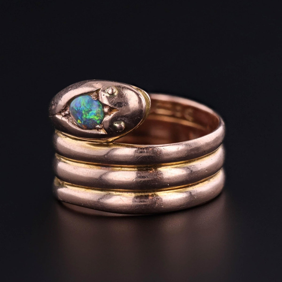 Antique Opal Snake Ring of 9ct Gold - Trademark Antiques