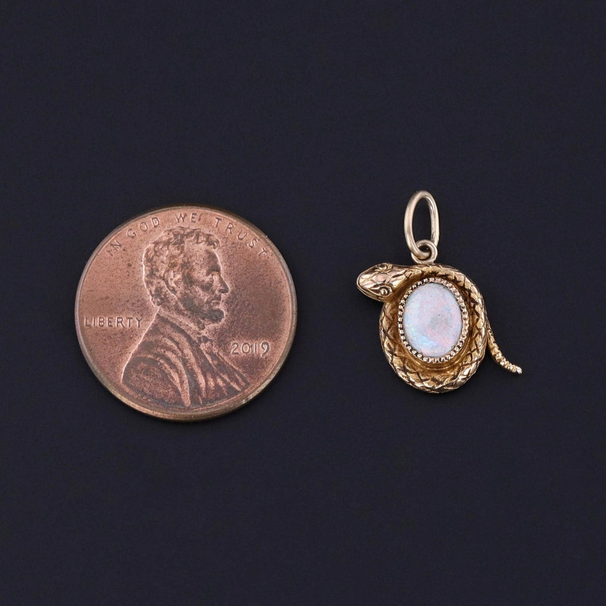 Antique Opal Snake Stickpin of 14k Gold - Trademark Antiques
