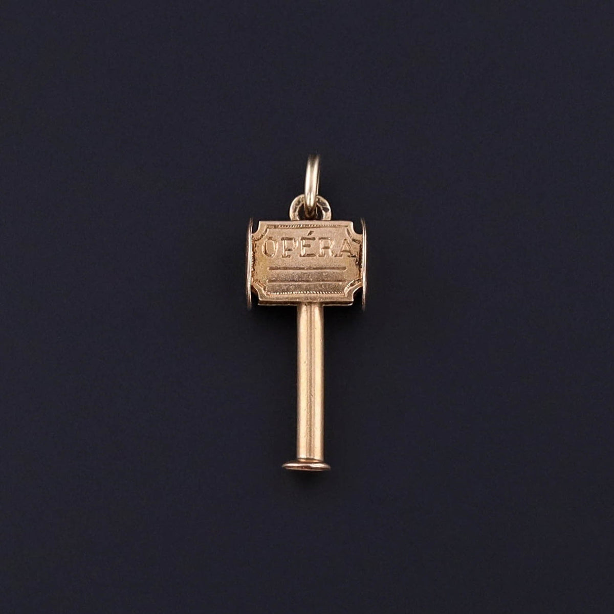 Antique Opera Glass Charm of 18k Gold - Trademark Antiques