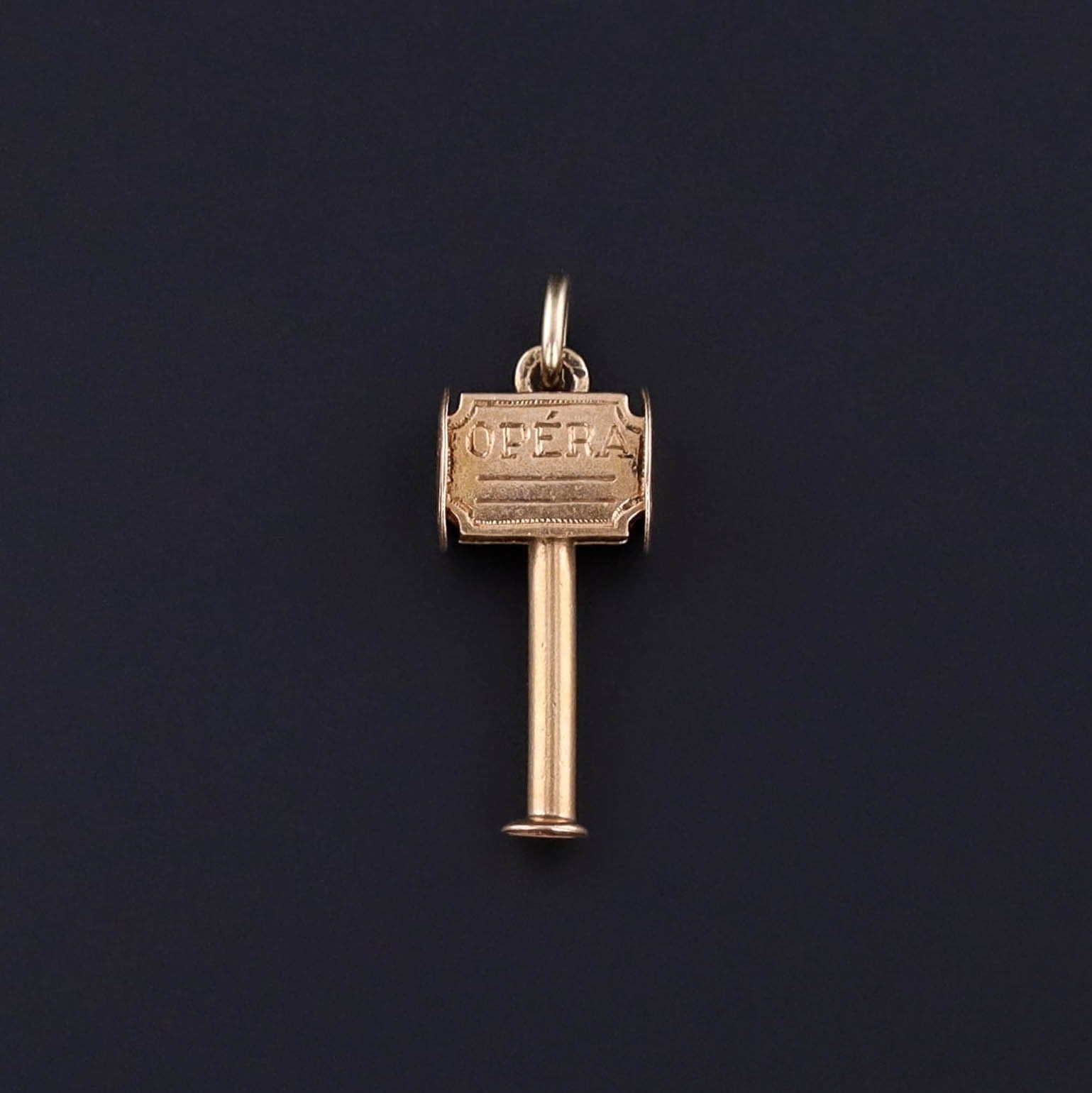 Antique Opera Glass Charm of 18k Gold - Trademark Antiques