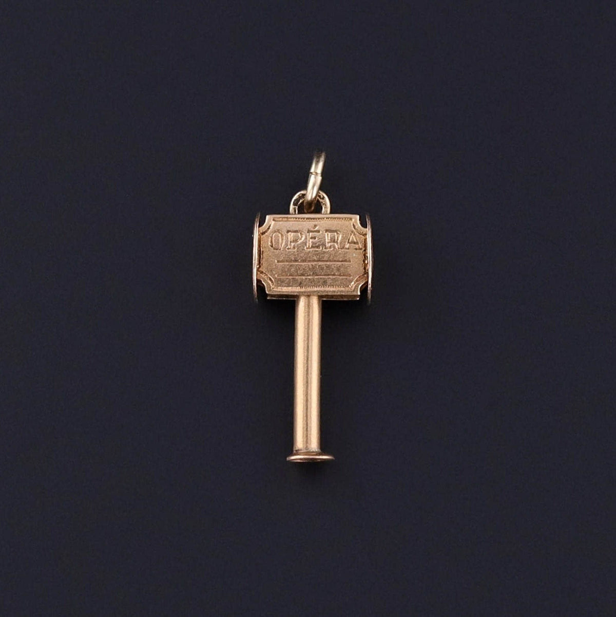 Antique Opera Glass Charm of 18k Gold - Trademark Antiques