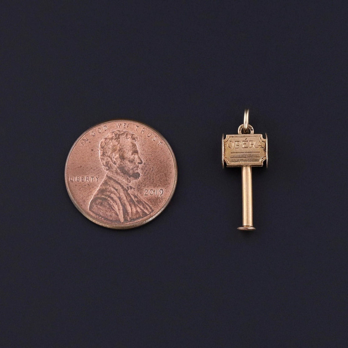 Antique Opera Glass Charm of 18k Gold - Trademark Antiques