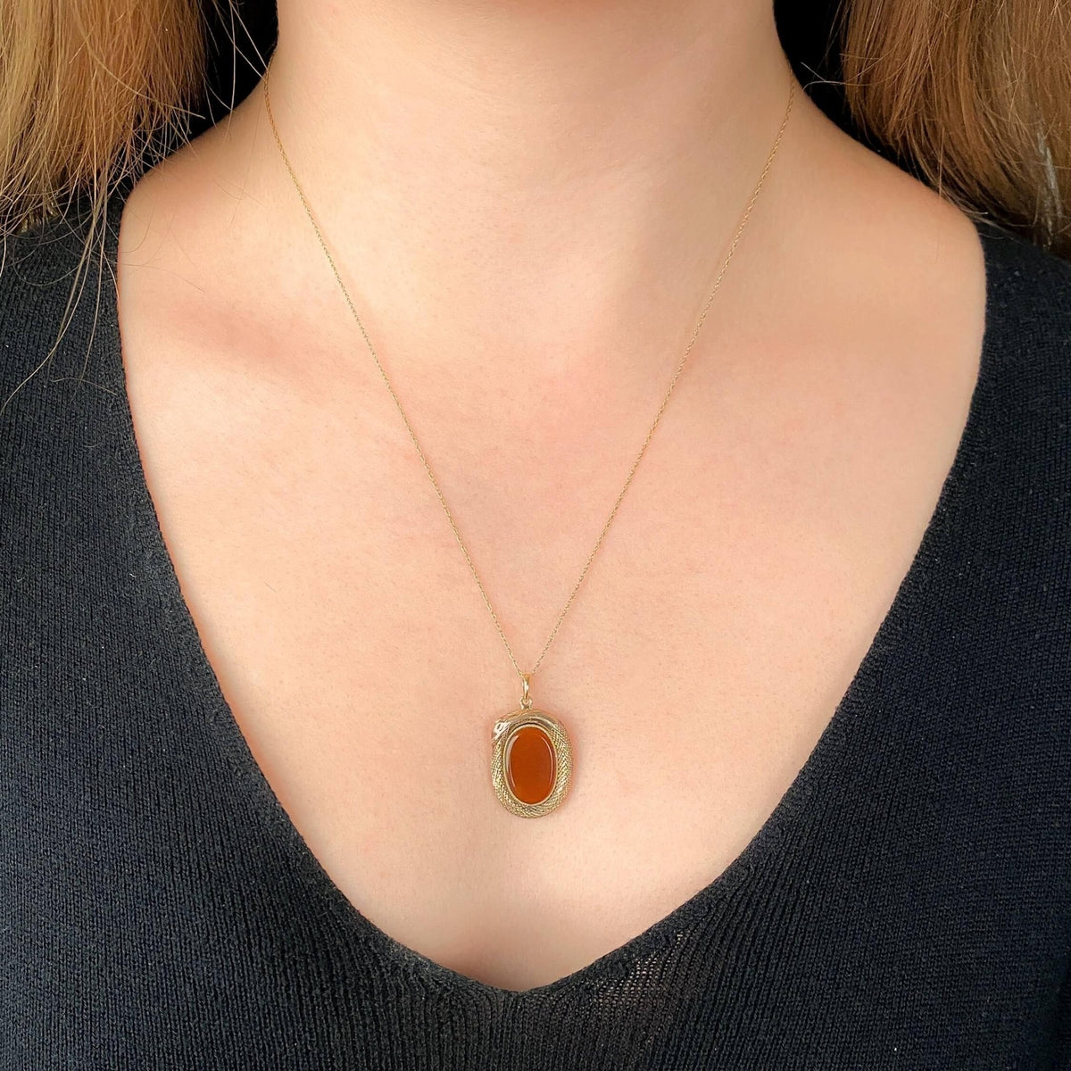 Antique Ouroboros Pendant of 8k Gold - Trademark Antiques