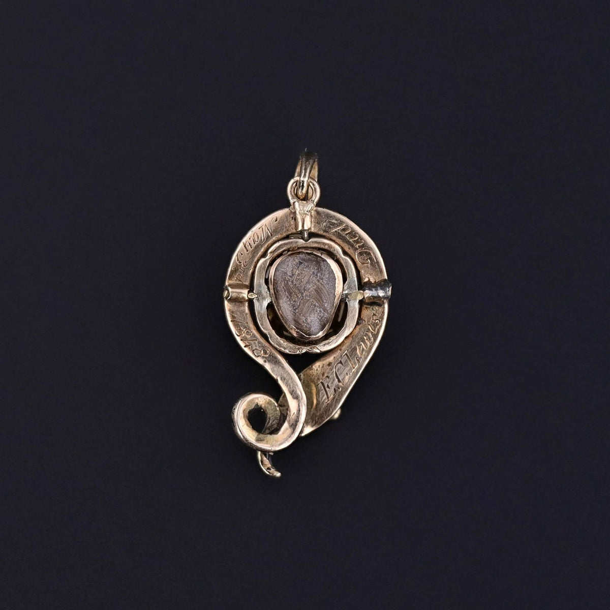 Antique Ouroboros Snake Pendant of Enamel Pearl and 12k Gold - Trademark Antiques