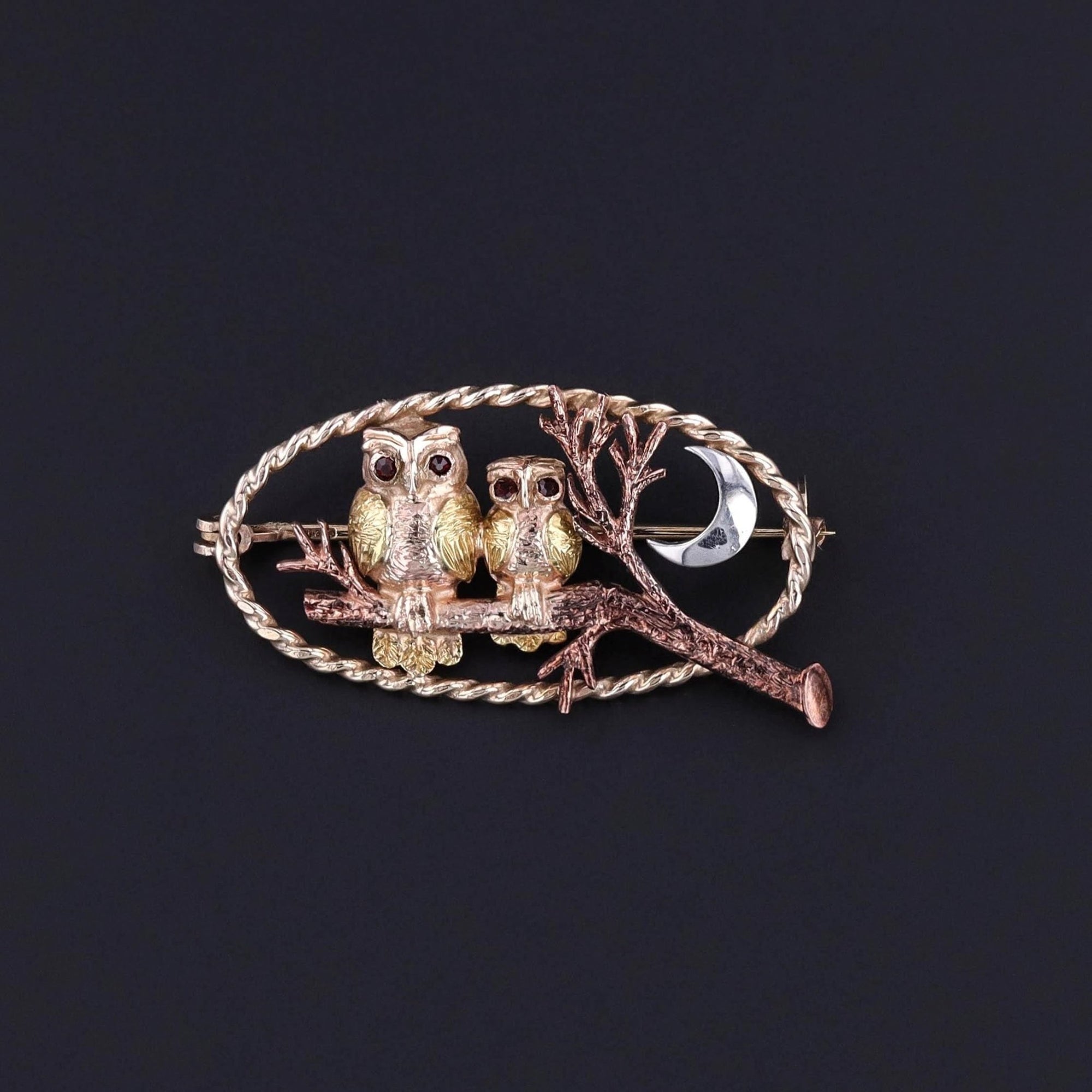 Antique Owl Brooch of 9ct Gold - Trademark Antiques