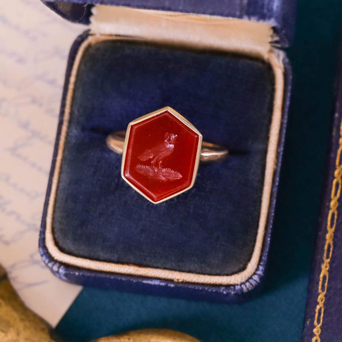 Antique Owl Signet Ring of 10k Gold - Trademark Antiques