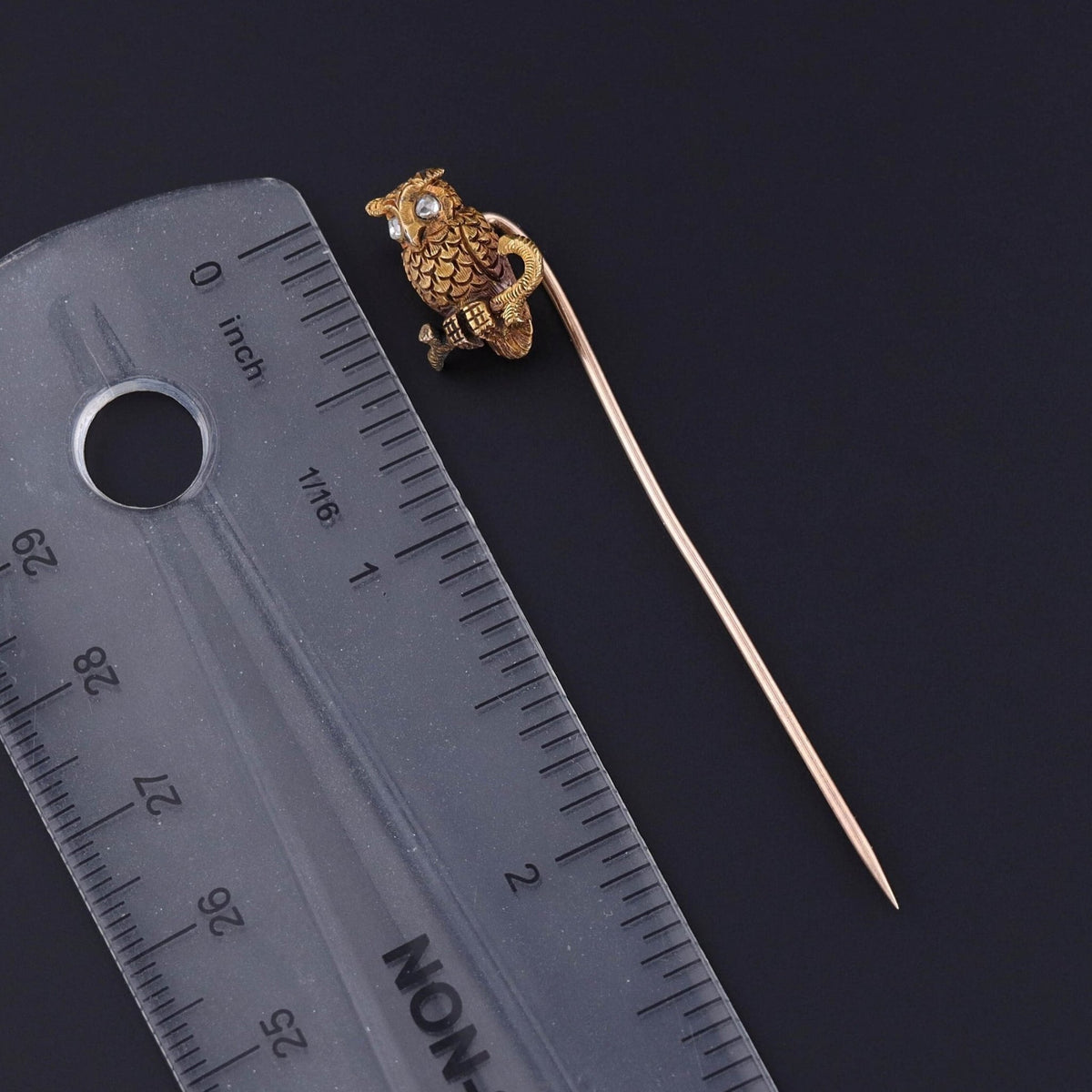 Antique Owl Stickpin of 14k Gold - Trademark Antiques