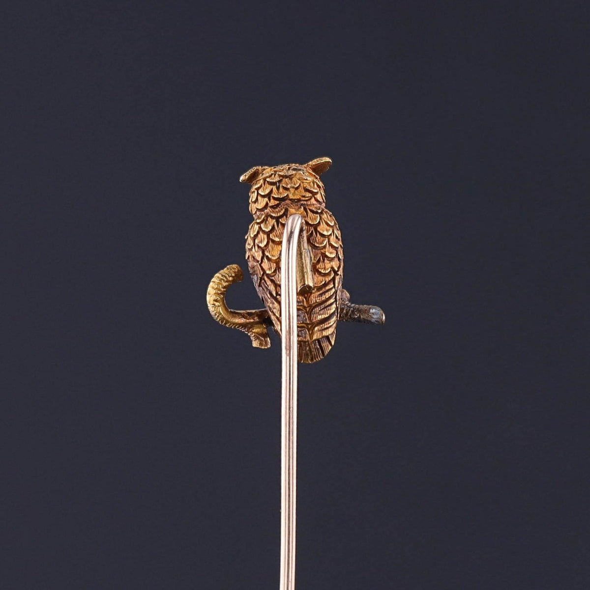 Antique Owl Stickpin of 14k Gold - Trademark Antiques